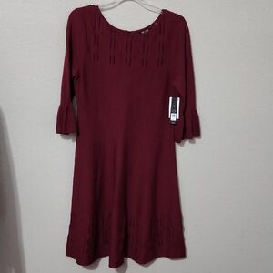Nic + Zoe Sweater Dress Womens size S Maroon New